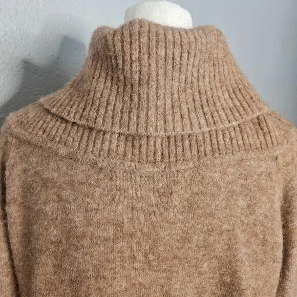 Aritzia Wilfred Free Women's Alpaca Wool Blend Beige Cowl Neck Sweater SZ Small - Picture 9 of 13